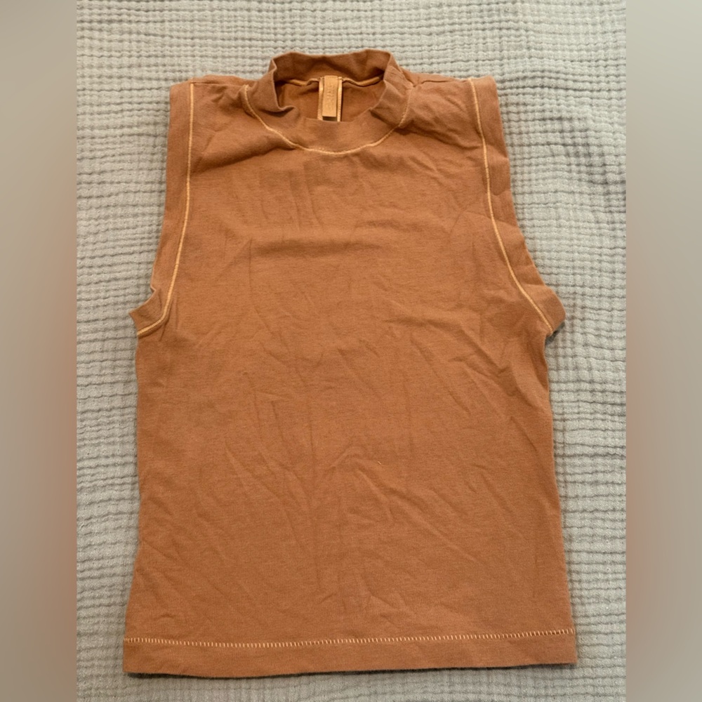 Skims cotton jersey mock neck tank | XS | Sedona